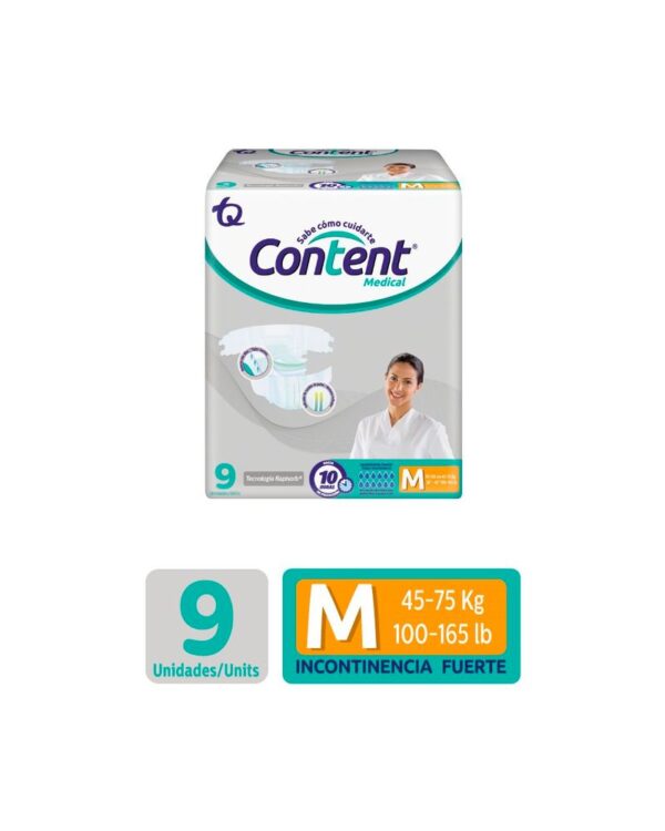 PAÑAL ADULTO CONTENT MEDICAL M X 9UN
