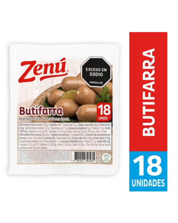 Butifarra Zenú 450 G X18 Unds