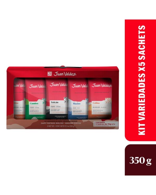 Cafe Juan Valdez Kit Sachets Variedades 350gr X5