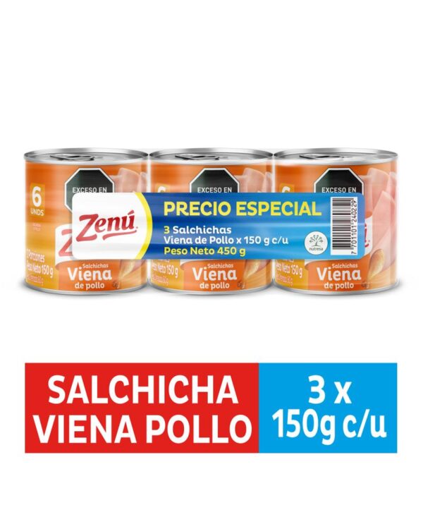 SALCHICHA ZENU VIENA BROST 150 G X 3