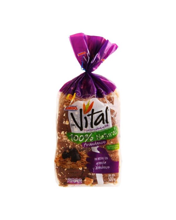 Pan Bimbo Vital Integral De Granola & Arándanos 500 G