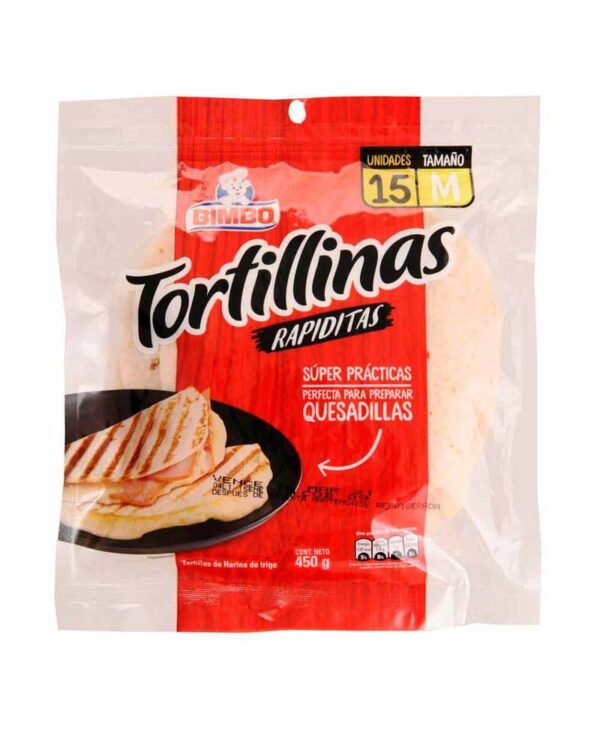 Tortilla Bimbo Mediana 450 G X15 Unds