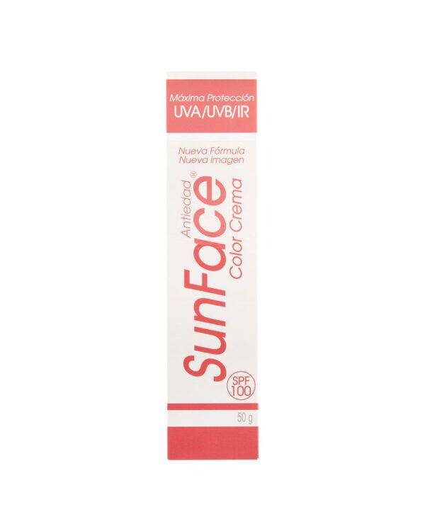 Protector Solar Sun Face Antiedad Spf 100 Crema Color 50 G