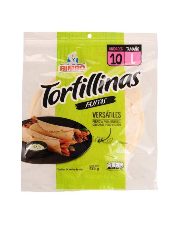 Tortilla Bimbo Grandes Fajitas 425 G X10 Unds