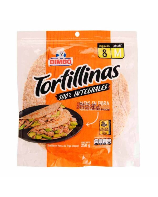 Tortilla Bimbo Integral Medianas 250 G X8 Unds