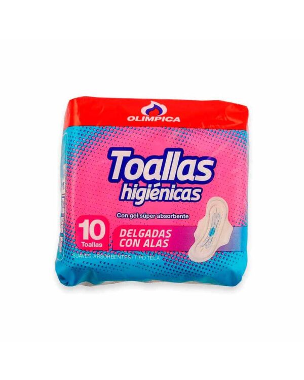 Toalla Higiénica Olimpica Delgada Cubierta Tela X10 Unds