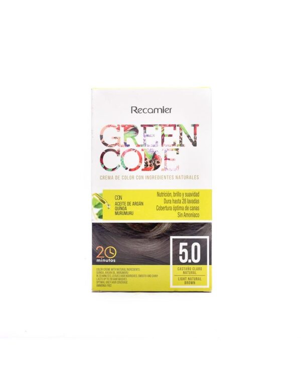 Tinte Green Code Crema Color 5,0 Castaño Claro Natural