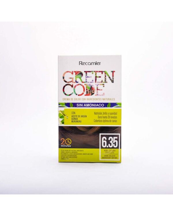 Tinte Green Code Crema Color 6,35 Rubio Oscuro Chocolate