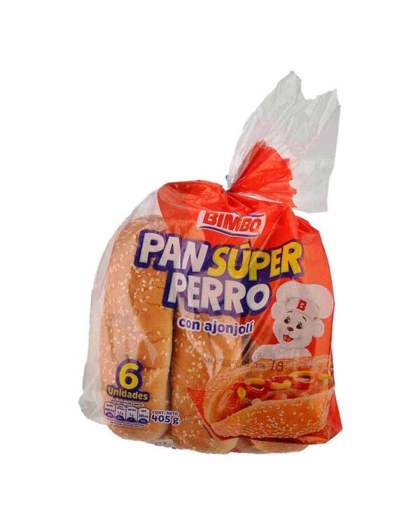 Pan Bimbo De Perro Con Ajonjolí 405 G X6 Unds