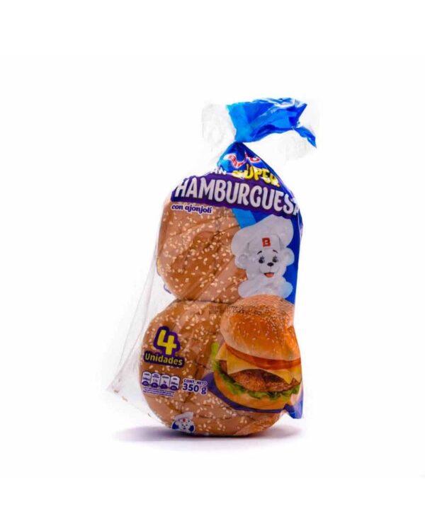 Pan Bimbo De Hamburguesa Con Ajonjolí 350 G X4 Unds