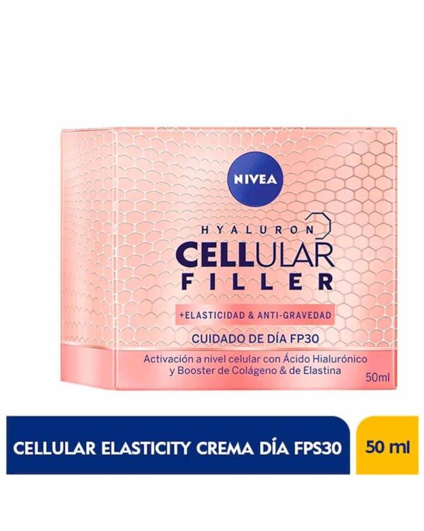 Crema Facial Nivea De Día Antiedad Hyaluron Cellular Filler + Elasticidad & Antigravedad 50 Ml