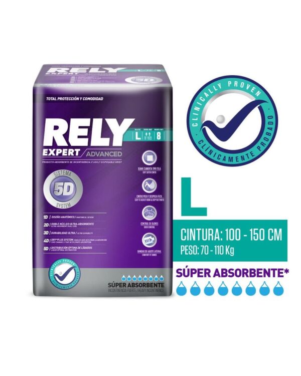 Pañal Adulto Rely Advanced L X8 Unds