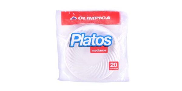 Plato Olimpica Mediano X20 Unds