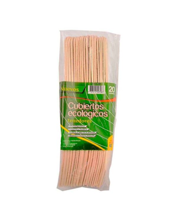 Tenedor El Sol Madera X20 Unds