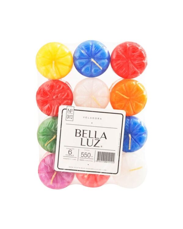 Veladora Bella Luz 6 Horas De Duración 550 G X 12 Unds