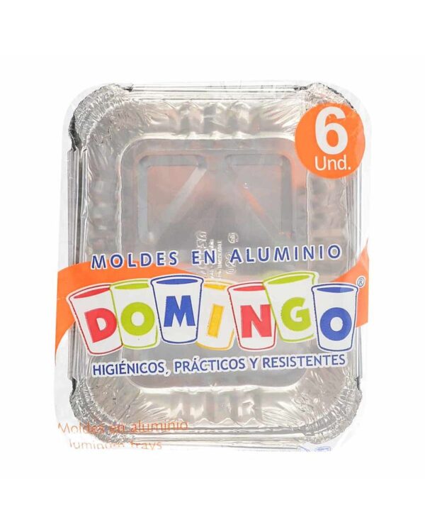Molde De Aluminio Domingo Desechable Pequeño X6 Unds