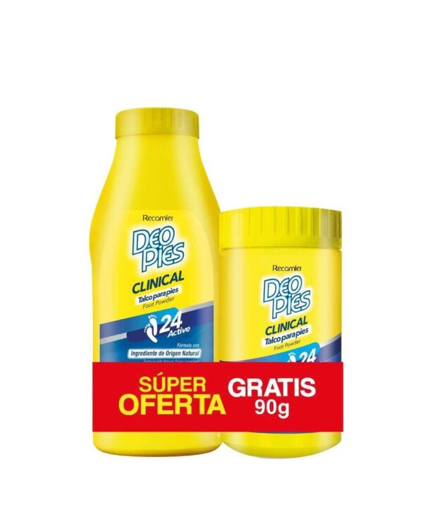 Talco Para Pies Deo Pies Clinical 300 G + Gratis 90 G Oferta