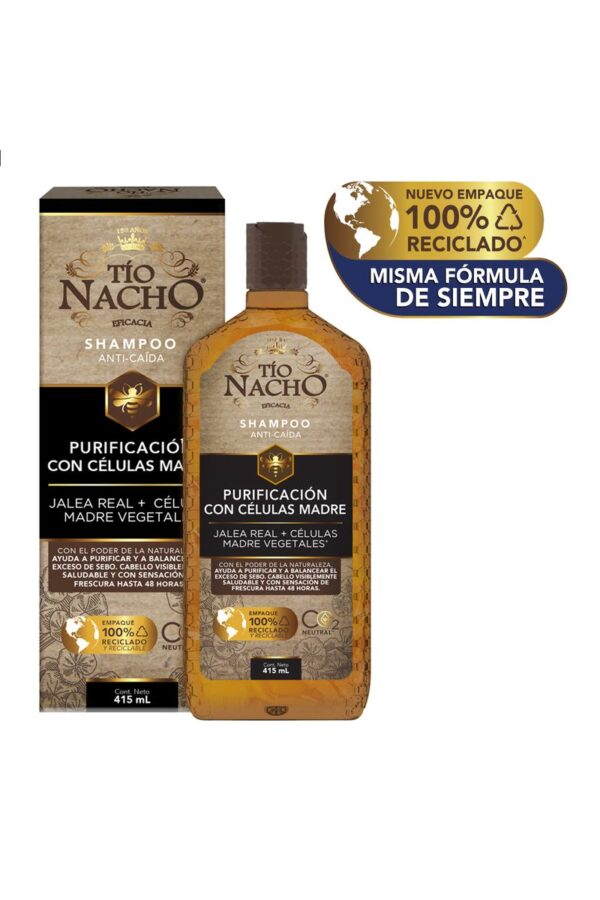 Shampoo Tío Nacho Capilar Purificación Con Células Madre 415 Ml