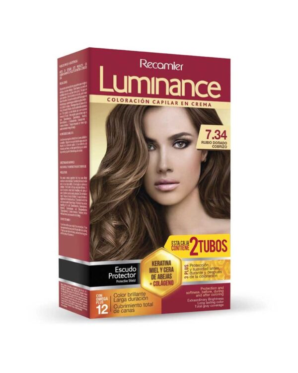 Tinte Luminance Doble Tubo 7,34 Rubio Dorado Cobrizo