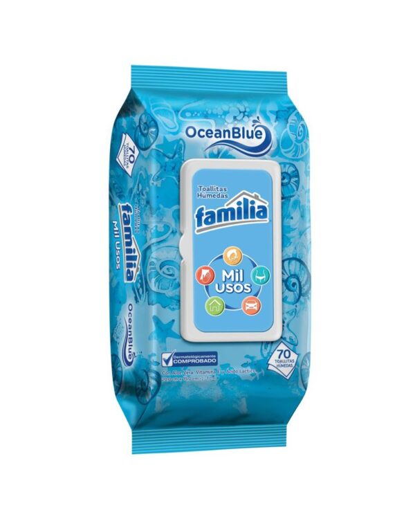 Paño Húmedo Familia Ocean Blue Mil Usos X70 Unds