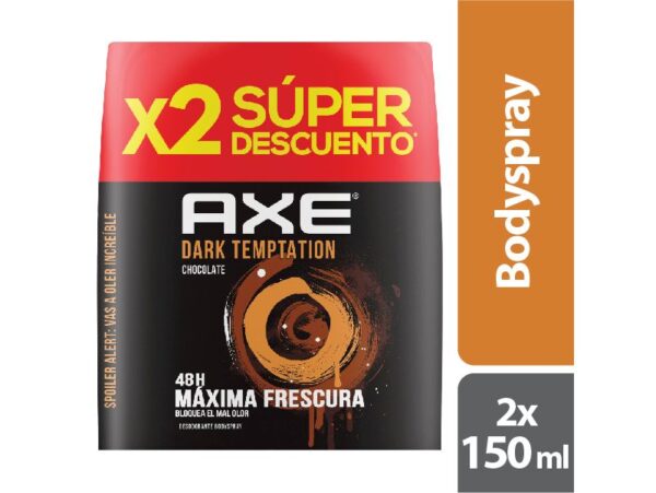 Desodorante Axe Body Sray Dark Temptation 150 Ml X2 Unds