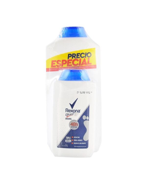 Talco Rexona Efficient Original 180 G + 55 G Precio Especial