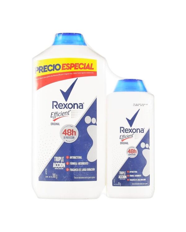 Talco Rexona Efficient Original 300 G + 85 G Precio Especial