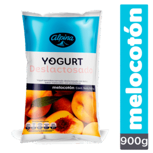 Yogurt Deslactosado Melocoton X900g  Alpina