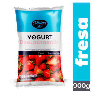 Yogurt Deslactosado Fresa Bolsa X900g  Alpina