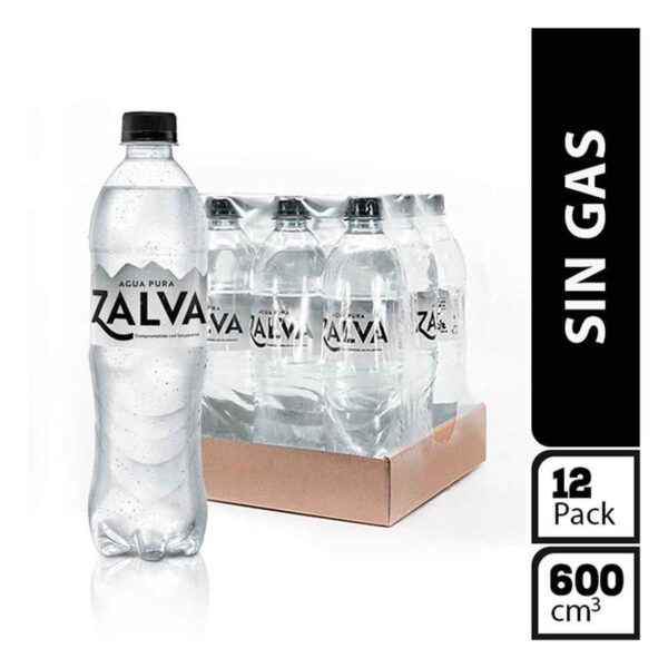 Agua Botella Pet X12und X600ml Cu  Zalva