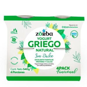 Yogurt Griego Sin Dulce X4und X540g Zorba  Natural
