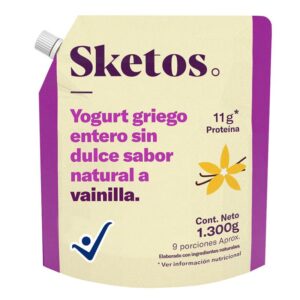 Yogurt Griego Entero Sabor Vainilla 1300g  Sketos