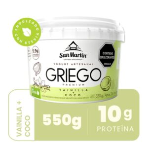 Yogurt Griego Premium Vainilla Y Coco X550g  San Martin