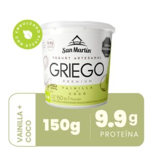 Yogurt Griego Premium Vainilla Y Coco X150g  San Martin