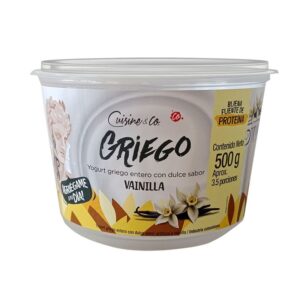 Yogurt Griego Entero Vainilla X500g  Cuisine & Co