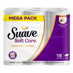 Papel Higienico Suave Triple Hoja Soft Care 504 Mts  