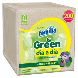 Servilletas Green Dia Dia 200 Und  Familia