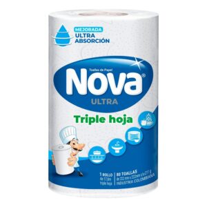 Toallas De Papel Rollo Triple Hoja 1 Und Nova