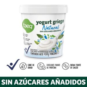 Yogurt Griego Sin Azucares Anadidos 433 Ml Taeq Natural