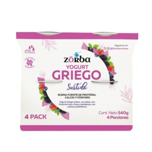 Yogurt Griego Surtido X4und 540 Gr  Zorba